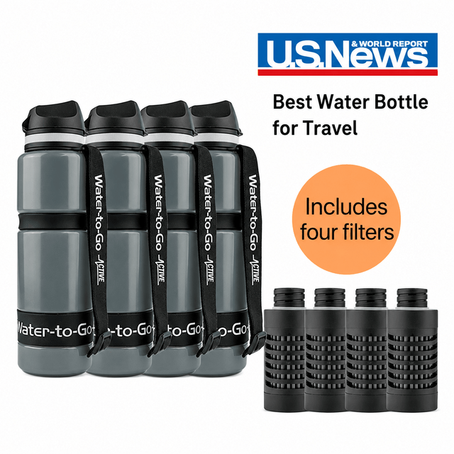 Large Water Purifier Bottle (26oz / 75cl) - Family Value Bundle filter water bottle - Water to Go