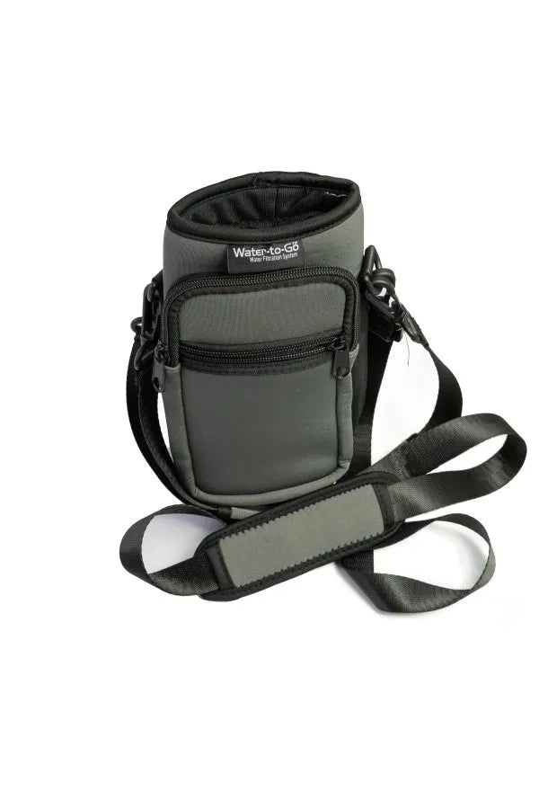 Ultimate Bottle Bag ‘Neoprene’ - Gray filter water bottle - Water to Go