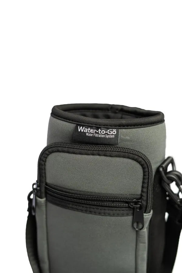 Ultimate Bottle Bag ‘Neoprene’ - Gray filter water bottle - Water to Go