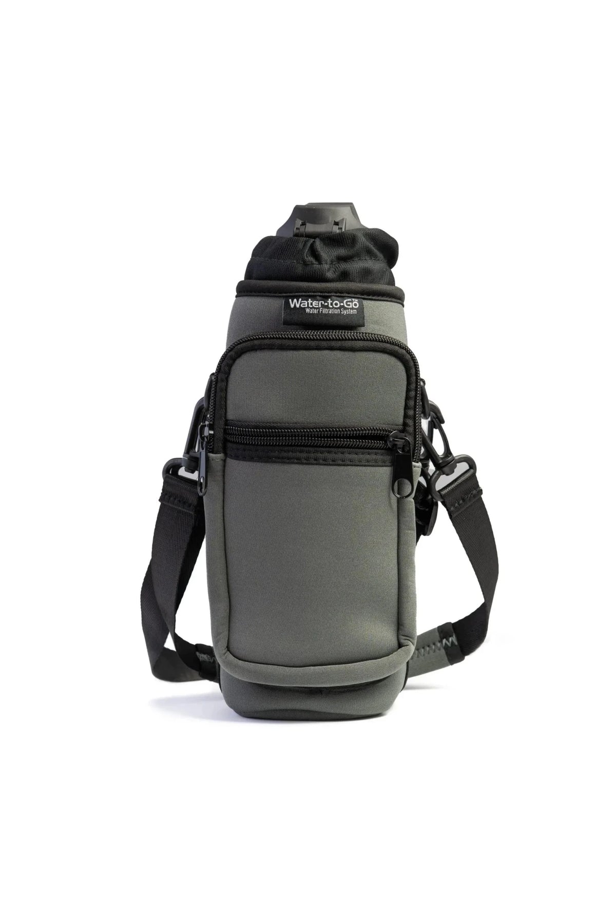 Ultimate Bottle Bag ‘Neoprene’ - Gray filter water bottle - Water to Go