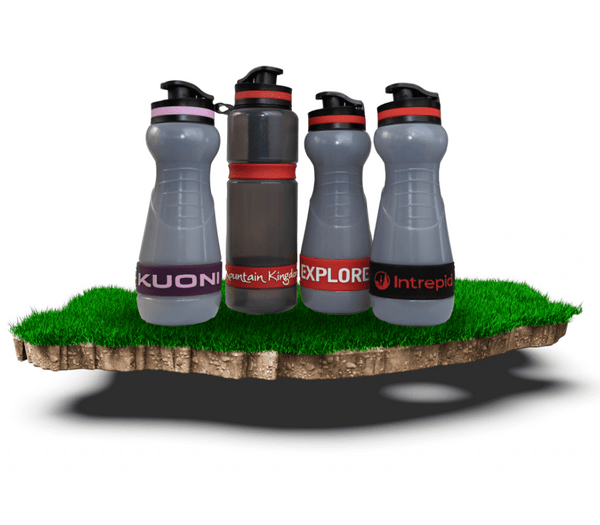 Collection of custom branded Water to Go water filter bottles