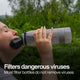 Extra Large Water Purifier Bottle 33.8 fl oz /1L Black filter water bottle - Water to Go