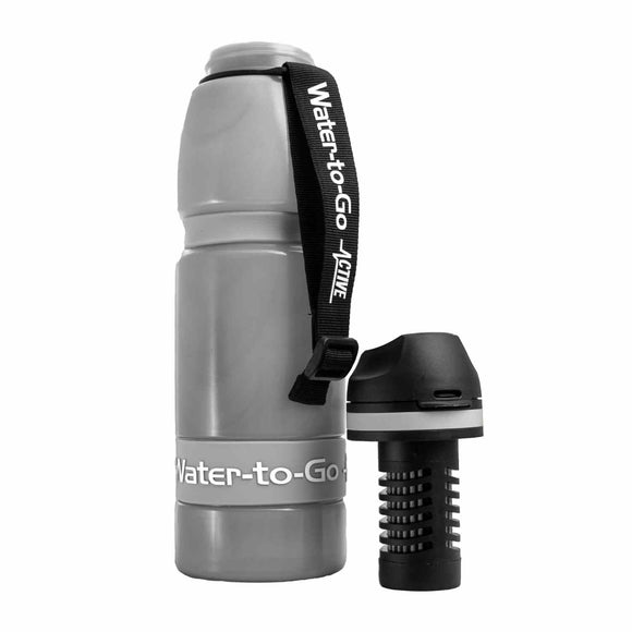 Extra Large Water Purifier Bottle 33.8 fl oz /1L Black filter water bottle - Water to Go