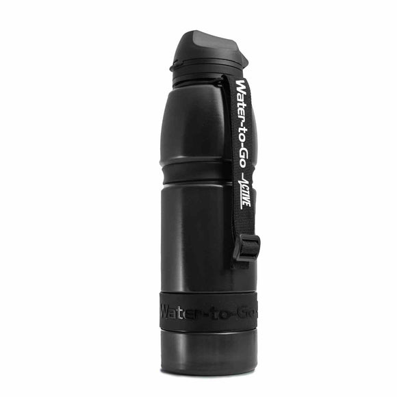 Extra Large Water Purifier Bottle 33.8 fl oz /1L Black filter water bottle - Water to Go