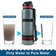 Large Water Purifier Bottle (26oz / 75cl) - Couples Value Bundle (Black) filter water bottle - Water to Go