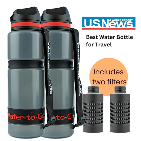 Large Water Purifier Bottle (26oz / 75cl) - Couples Value Bundle filter water bottle - Water to Go