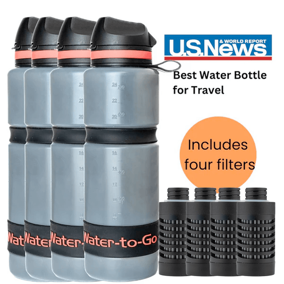 WAKIWAKI Water Filter Bottle - 500L Filter Life, 0.1 Micron, Perfect For Hiking & Camping