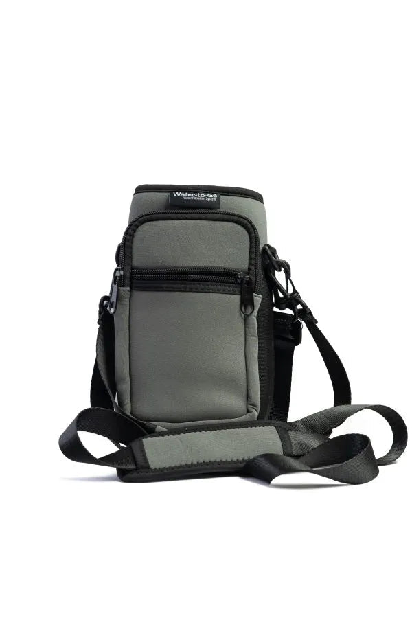 Ultimate Bottle Bag ‘Neoprene’ - Gray filter water bottle - Water to Go