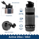 Dimensions for Water to Go 20oz/60cl Active (black & white) water filter bottle