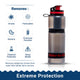 Water to Go Active (red/black) water filter bottle removes viruses, bacteria, parasites, chemicals, , heavy metals and microplastics