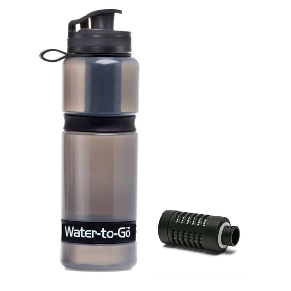 water to go bottle black with filter