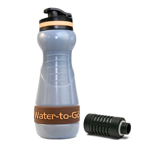 Water-to-Go bioplastic water filter bottle with filter (brown)